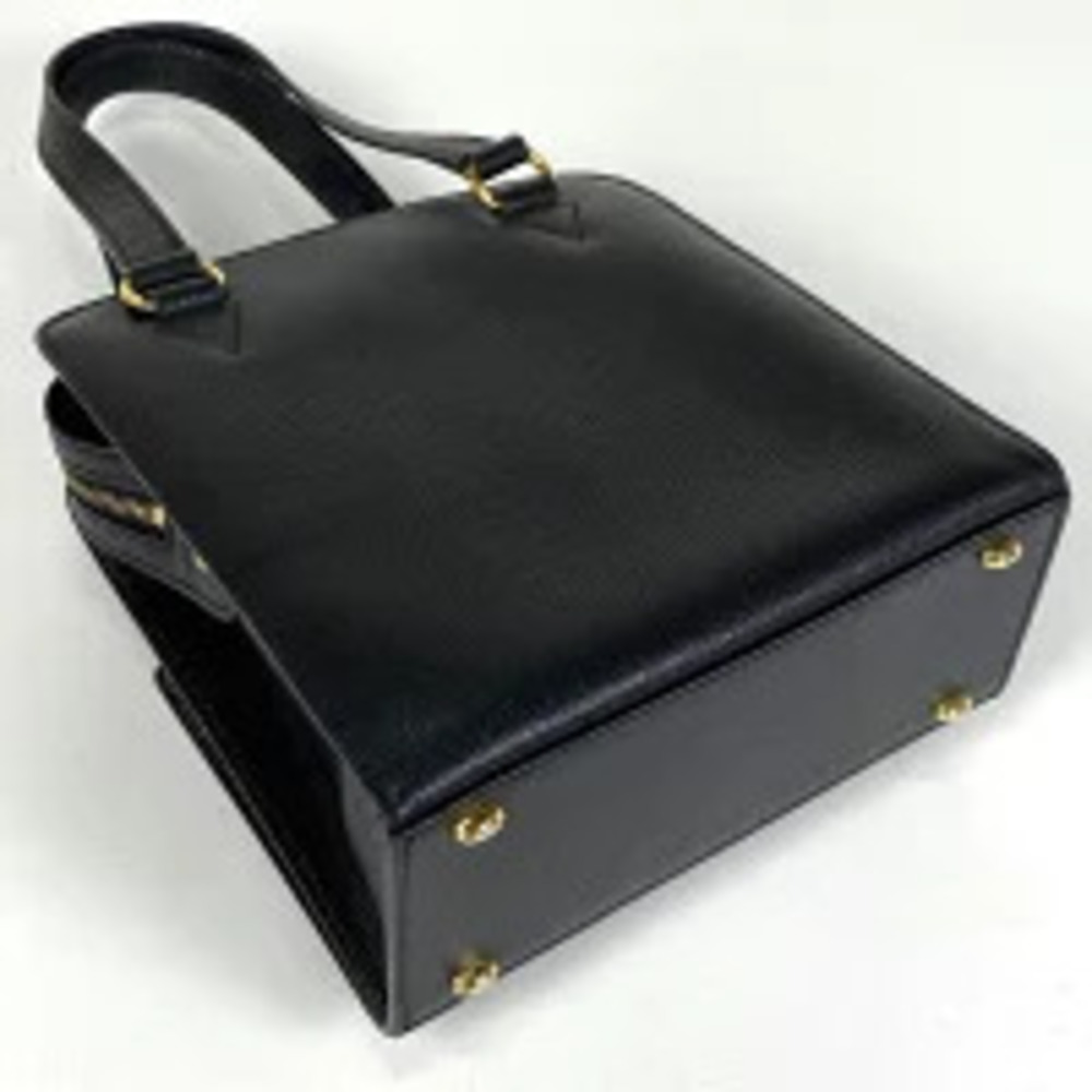 Celine leather black handbag turnlock closure Black